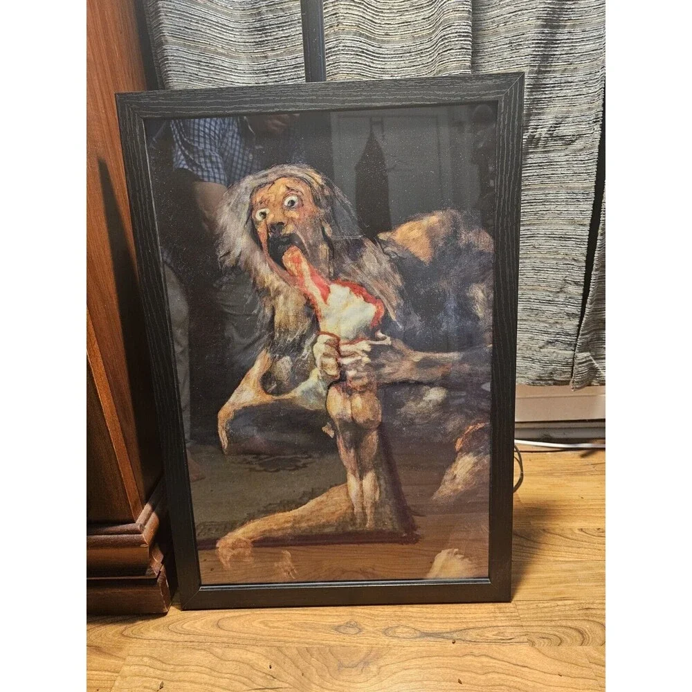 Saturn Devouring His Son Canvas Art Print New Frame 16x24 Wall Art